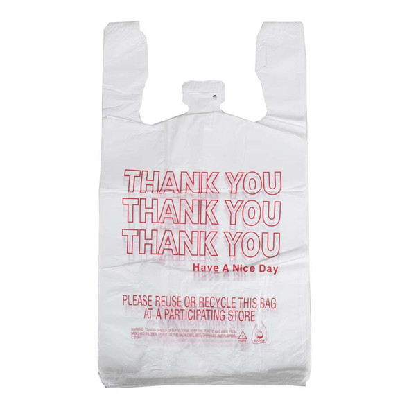 Spectrum 12 Microns White Thank You T-Shirt Bag (1000/Case)