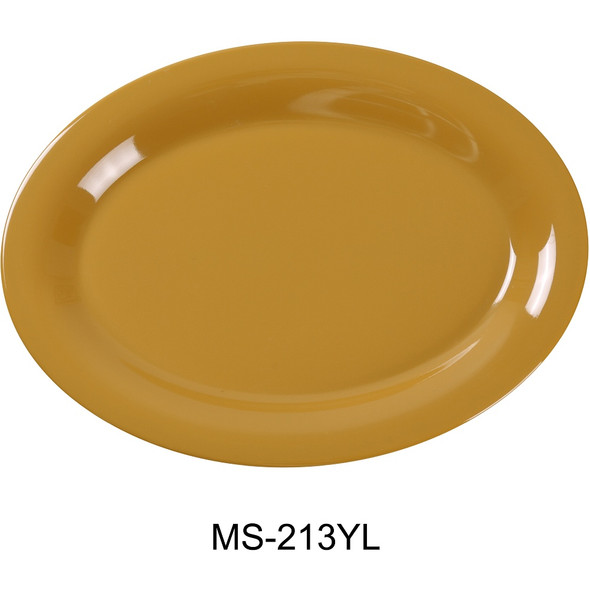 Yanco MS-213YL Milestone Oval Platter, 13-1/2", Yellow (12/Case)