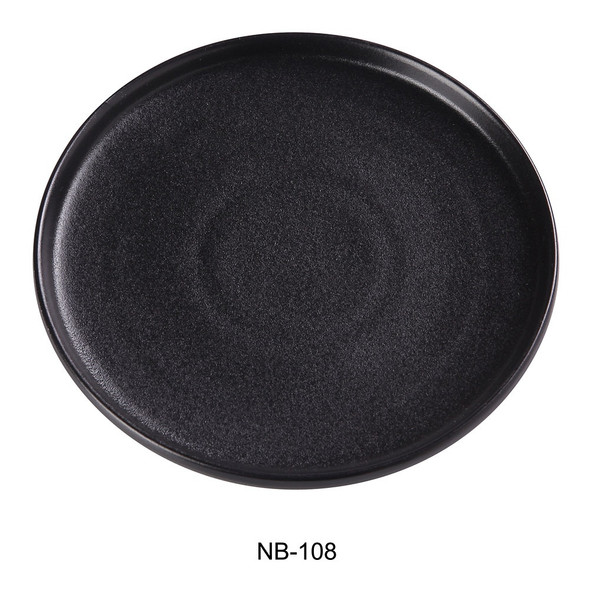 Yanco NB-108 Noble Black Plate, 8-1/4", Round, Black (2dz/Case)