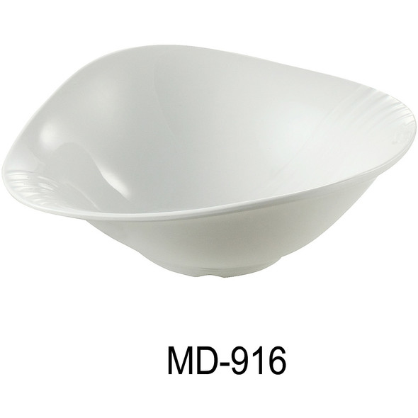 Yanco MD-916 Milando Bowl, 2.5 qt Capacity, Melamine, White (12/Case)