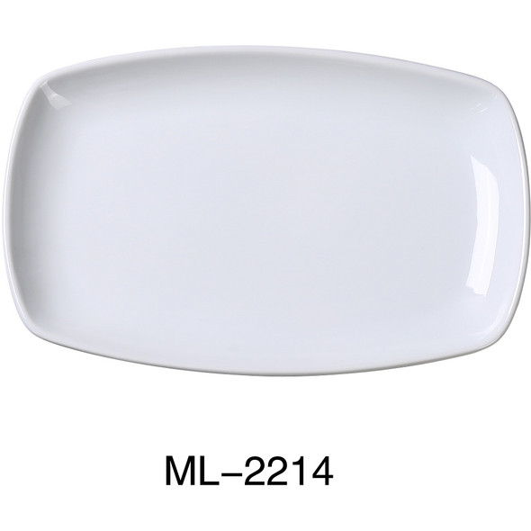 Yanco ML-2214 Mainland Rectangular Plate, 14-1/4" x 9-1/2", Super White (12/Case)