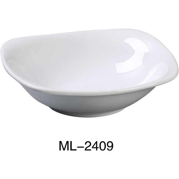 Yanco ML-2409 9" Mainland Square Bowl, 36 oz., Super White (12/Case)