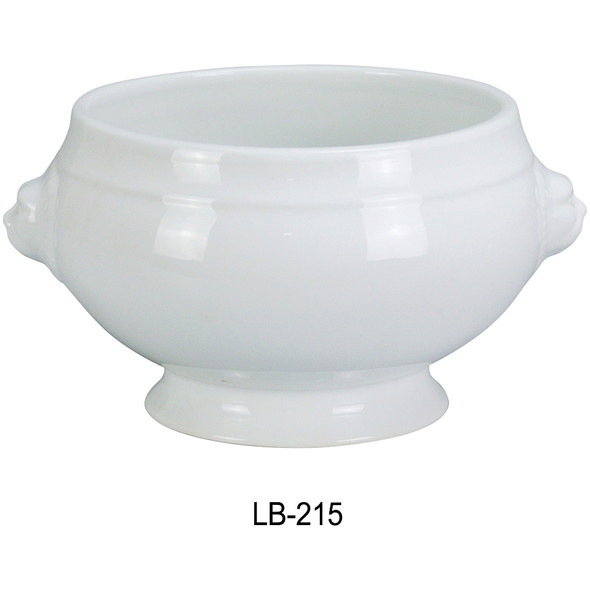 Yanco LB-215 Lion Bouillon, 15 oz., 6-1/4" x 5-1/4, White (12/Case)