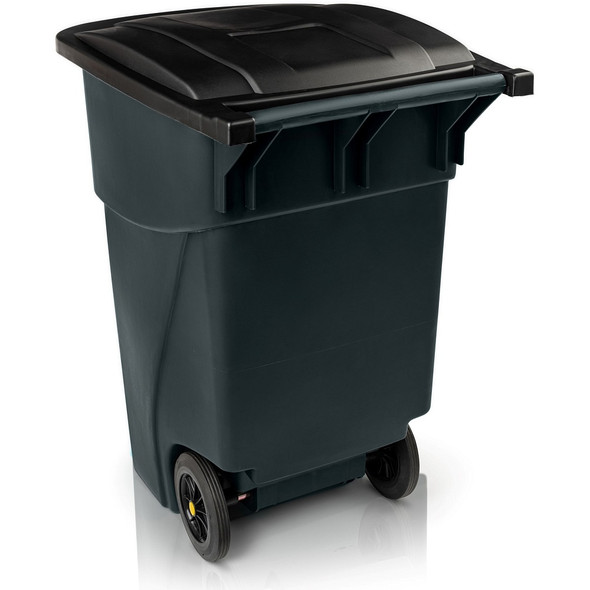 Janico 1043GY Roll-Out Waste Container, 50 gal., Gray, w/Lid Square