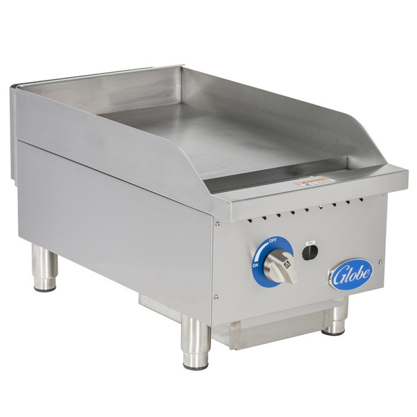 Globe GG15G 15" Gas Griddle, Manual Controls, 30K BTU