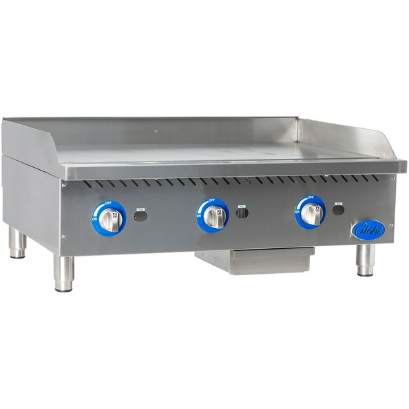 Globe GG36G 36" Gas Griddle, Manual Controls, 90K BTU