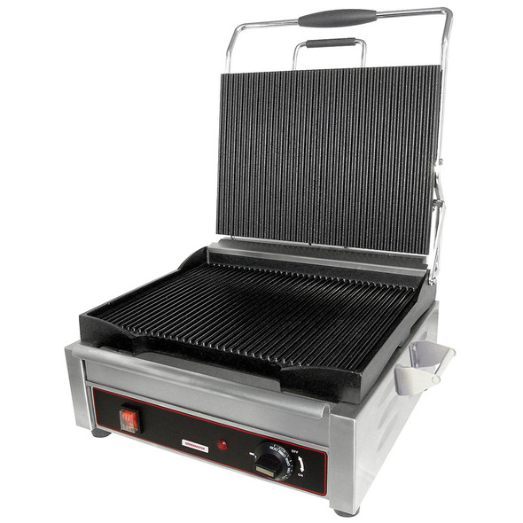 Cecilware SG1LG Single Sandwich/Panini Grill, Grooved Plate, 120V