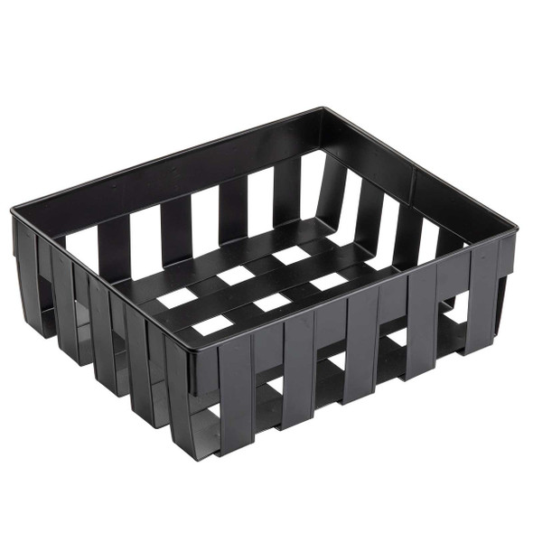 Tablecraft 11695 Forge Collection Rectangular Basket, 12.75" x 10.5", Black Steel