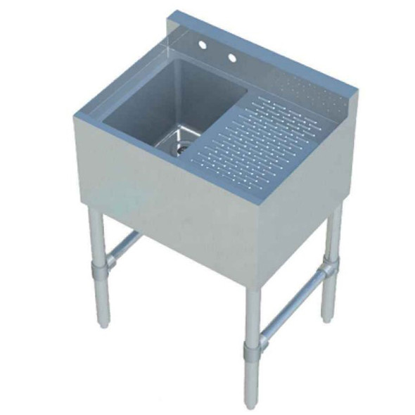Sapphire SMBS-1R Underbar Sink, 1 Compartment, 10"x14"x10", Right Drainboard Sapphire SMBS-1R Underbar Sink, 1 Compartment, 10"x14"x10", Right Drainboard