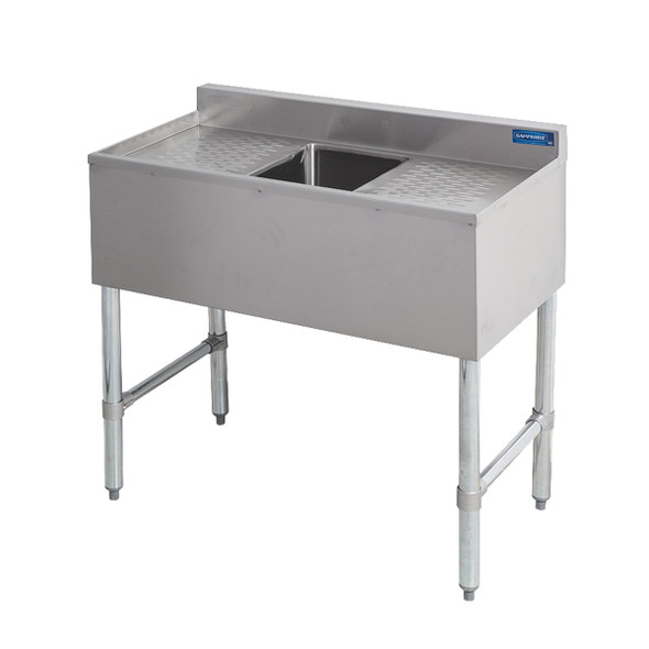 Sapphire SMBS-1D Underbar Sink, 1 Compartment, 10"x14"x10", Left & Right Drainboard Sapphire SMBS-1D Underbar Sink, 1 Compartment, 10"x14"x10", Left & Right Drainboard