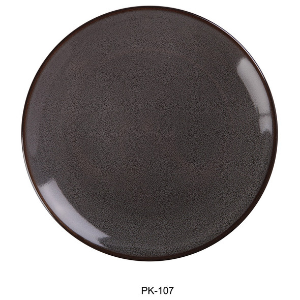 Yanco PK-107 7-1/4" Round Peacock Plate, Grey (36/Case)