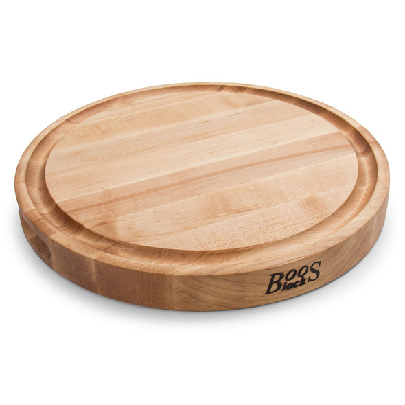 John Boos CB1051-1M1515175 Cutting Board, Round, 15" x 1-3/4", Grooved, Rock Maple