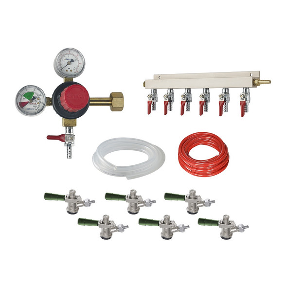 Krowne BEERKIT6 6-Faucet CO2 Beer Kit for Direct Draw Cooler