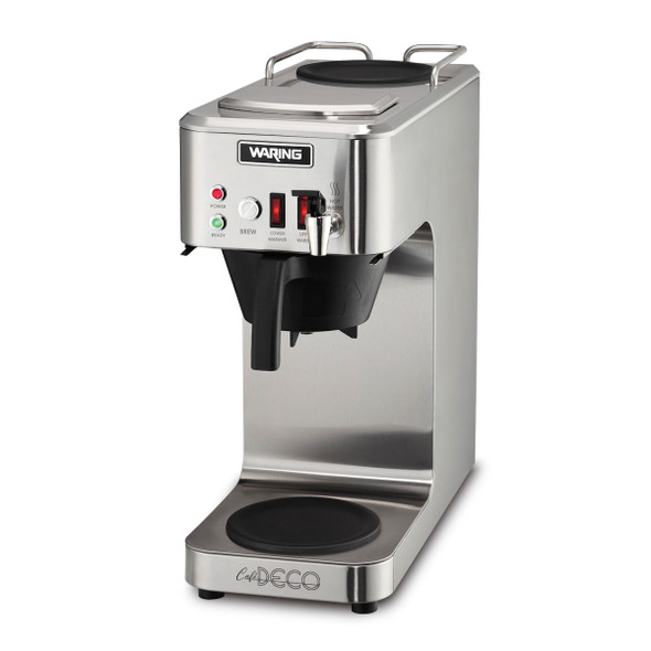 Waring Commercial WCW20 Double Coffee Carafe Warmer - 2 Burner, 120V, Stainless Steel