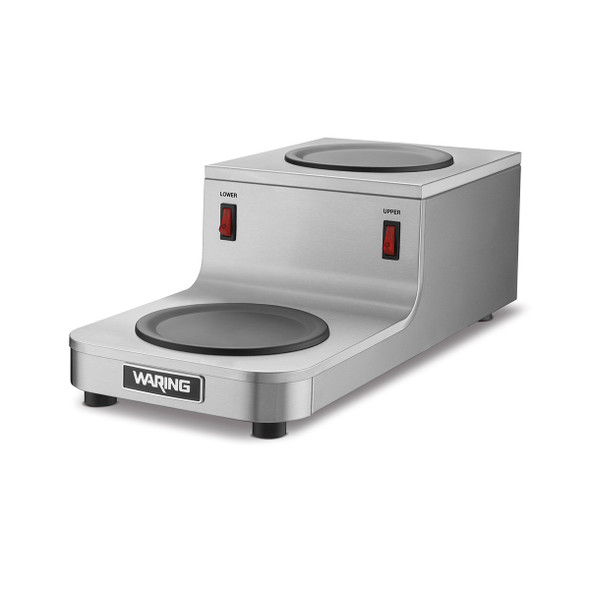 Waring WCW20R Step-Up Double Burner Coffee Warmer, 120V