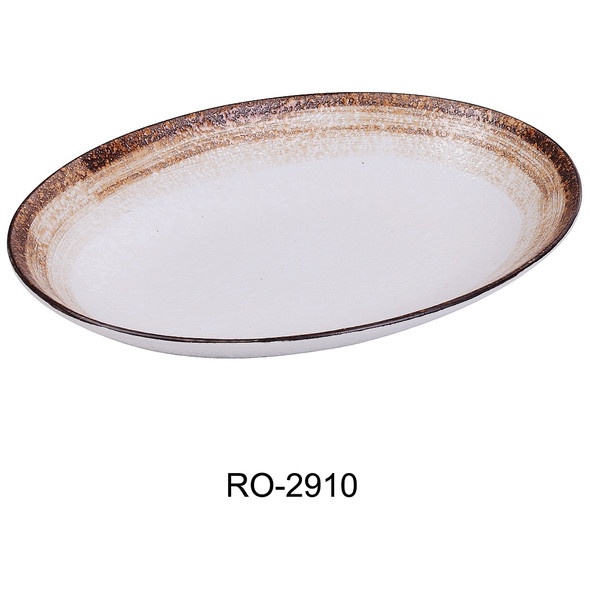 Yanco RO-2910 Rockeye-2 Plate, 9-1/2' x 7-1/2", Brown (12/Case)