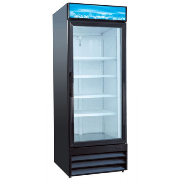 Adcraft USRFS-1D/B 28" Swing Glass Door Merchandiser Refrigerator - 1 Door, 24 Cu. Ft. - Black