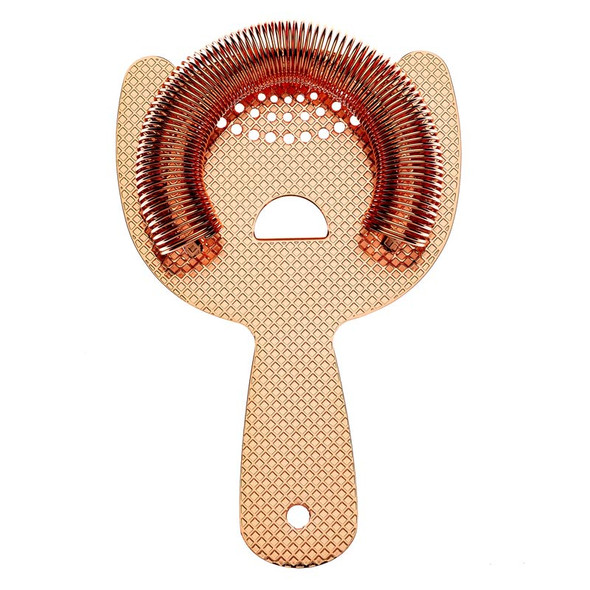 Barfly M37203CP Diamond Lattice Spring Bar Strainer, 6", Copper Plated