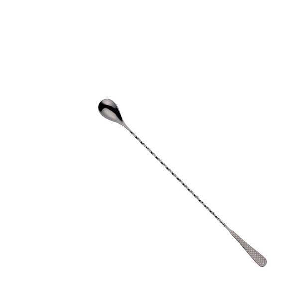 Barfly M37204BK Diamond Lattice Japanese Bar Spoon, 13-3/16",  Gun Metal Black
