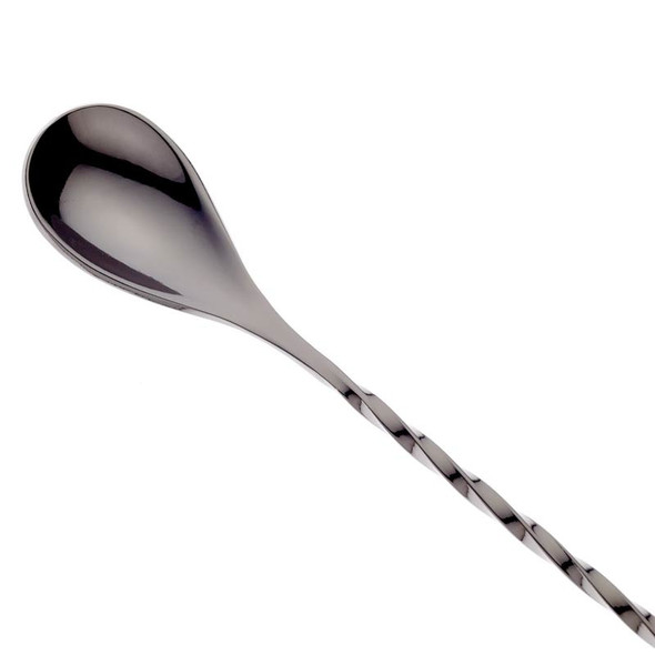 Barfly M37204BK Diamond Lattice Japanese Bar Spoon, 13-3/16",  Gun Metal Black