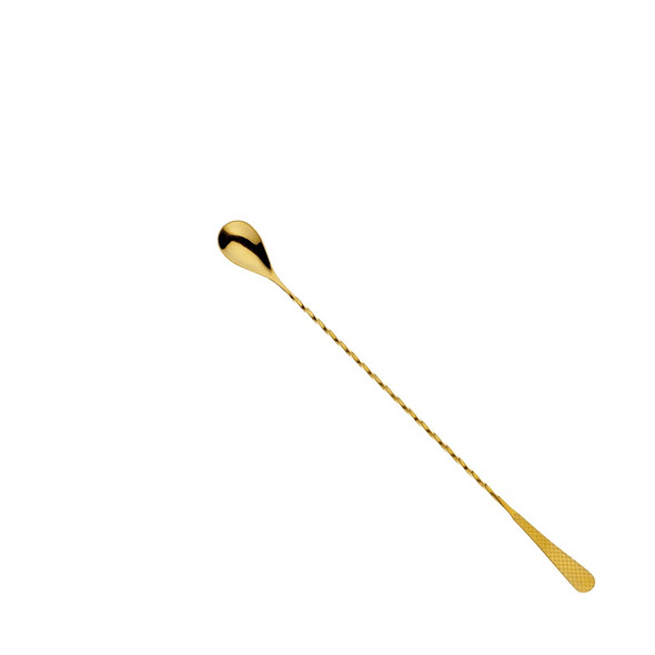 Barfly M37204GD Diamond Lattice Japanese Bar Spoon, 13-3/16", Gold Plated