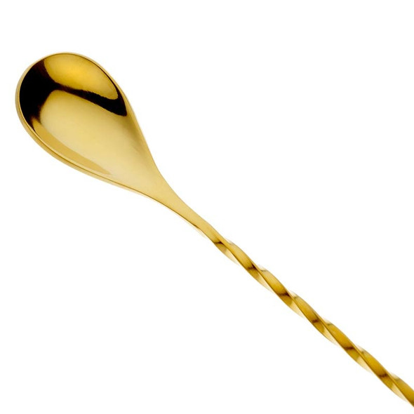 Barfly M37204GD Diamond Lattice Japanese Bar Spoon, 13-3/16", Gold Plated