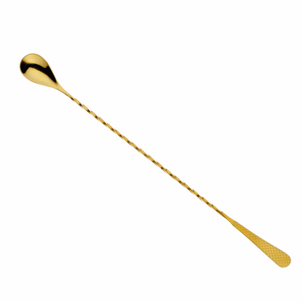 Barfly M37204GD Diamond Lattice Japanese Bar Spoon, 13-3/16", Gold Plated