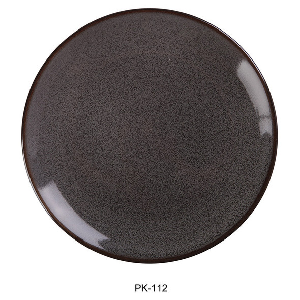 Yanco PK-112 Peacock Plate, 12-1/4", Round, Grey (12/Case)