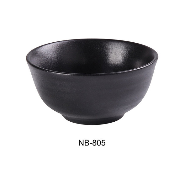 Yanco NB-805 Noble Black Rice Bowl, 4-5/8", 10oz, Round(36/Case)