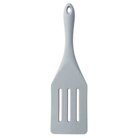 Tablecraft 11836 Slotted Spatula Spurtle, 3" x 10.375", Silicone, Gray