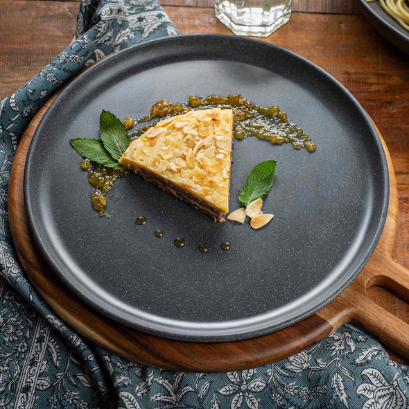 Tablecraft 11810 Terra Collection Serving Plate, 11" Round, Gray Melamine