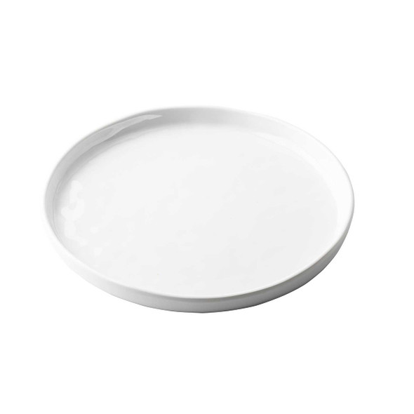 Tablecraft 11862 Ridge Collection Serving Plate, 7.5" Round, High Glossy White