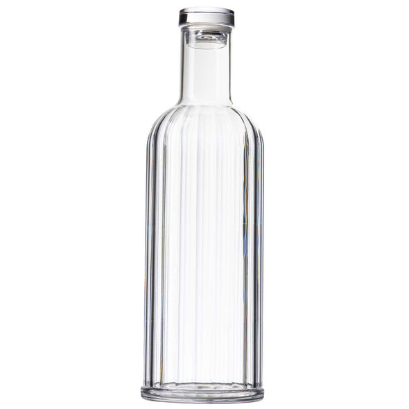 Tablecraft 11801 Fluted Carafe with Lid, 34 oz., 11.25", Clear