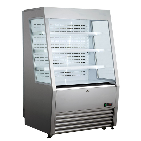 Omcan RS-CN-0390-L 36" Grab-and-Go Open Refrigerated Self-Serve Display Case with 13.77 cu. ft. Capacity - Stainless Steel Omcan RS-CN-0390-L 36" Grab-and-Go Open Refrigerated Self-Serve Display Case with 13.77 cu. ft. Capacity - Stainless Steel