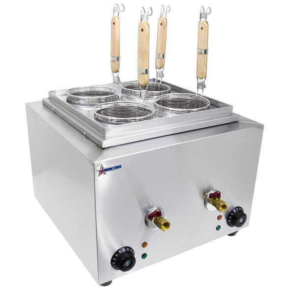 Omcan CE-CN-0004-A Countertop Electric Pasta Cooker, 6L (x2) Capacity, 120V