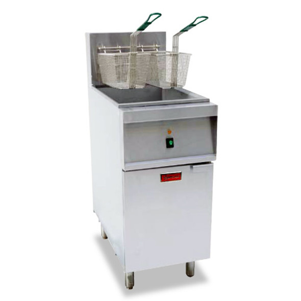 Omcan CE-CN-0040-208-1 40 lb. Electric Floor Fryer, 208V