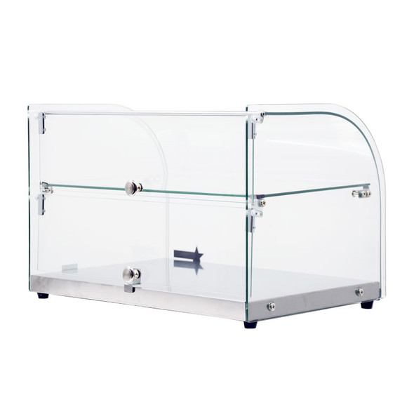 Omcan 22" Countertop Food Display Case with Curved Front Glass and 45L capacity