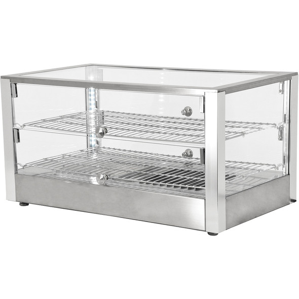 Omcan DW-CN-0080L 28" Countertop Display Warmer with 2 Front and 2 Rear Hinged Doors, 110V