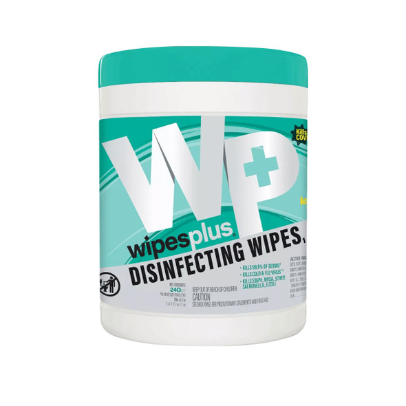 WipesPlus Disinfecting Surface Wipes, 240 Count Canister