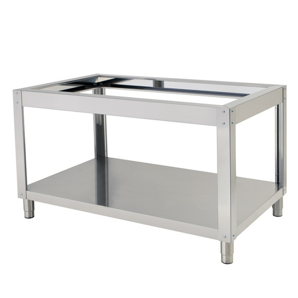 Omcan PE-IT-0024-S & 41604 43" Single Chamber Pizza Oven with 27.6" Chamber, Mechanical Display, 6.6 kW, 220 V/3 Ph  & Stainless Steel Stand