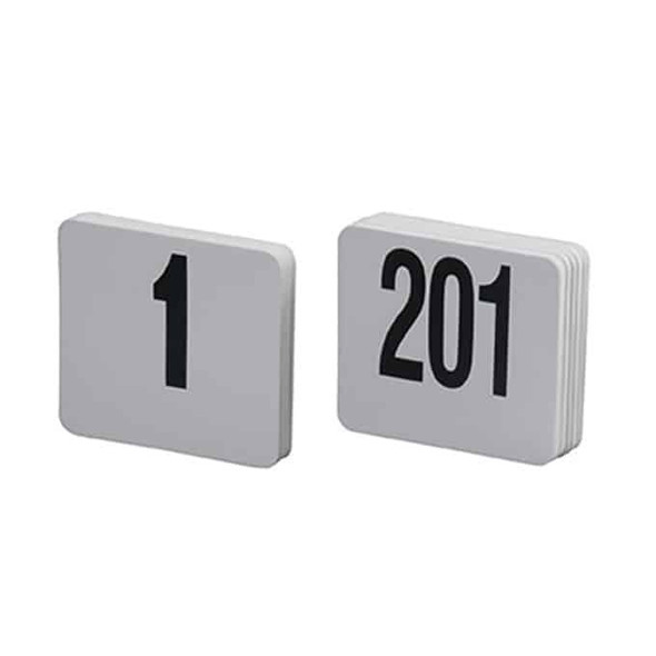 American Metalcraft 4250 Table Numbers, #201 thru #250, 4" Square, White Plastic