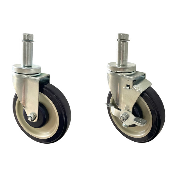 Sapphire SMCS-251 Snap-In Stem Caster Set, 5" Poly Wheel, (4pcs/set)