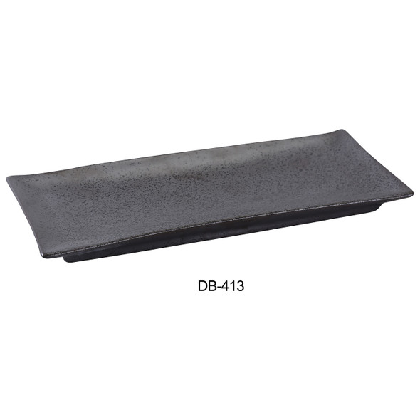 Yanco DB-413 Diamond Black 12" x 5-1/4" Rectangular China Plate (12/Case) Yanco DB-413 Diamond Black 12" x 5-1/4" Rectangular China Plate (12/Case)