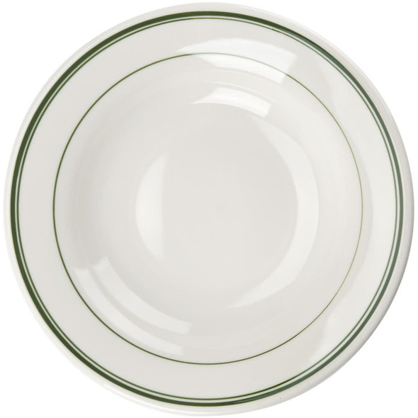 Yanco GB-3 Green Band Soup Bowl, 7 oz., 9" dia., American White (24/Case)