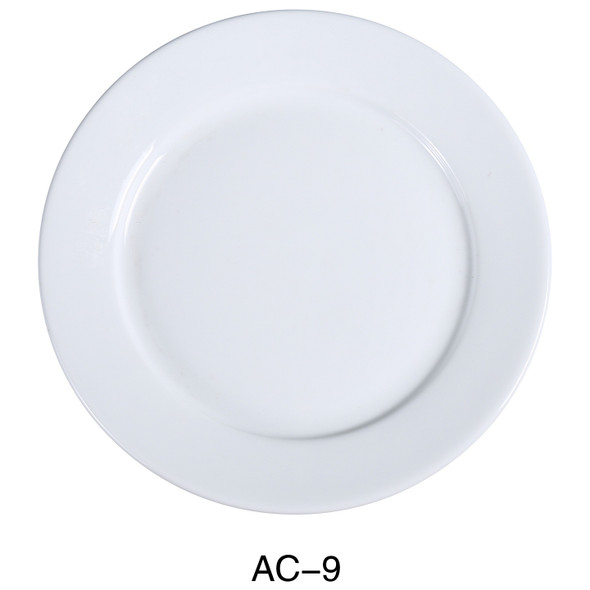 Yanco AC-9 ABCO Porcelain Plate, 9-1/2" dia., Super White (24/Case)