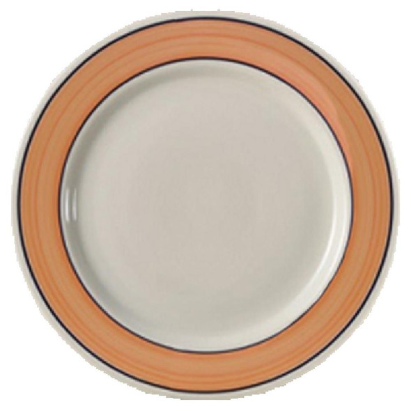 Yanco PR-5Y Porto Rico Plate, 5-1/2" dia. Yellow Rim (36/Case)