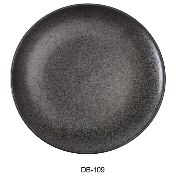 Yanco DB-109 Black 9" Round Coupe China Plate - 24/Case