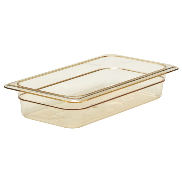 Cambro 32HP150 Food Pan, 1/3 Size, 2-1/2" Deep, Amber, Non-Stick, Hi-Temp