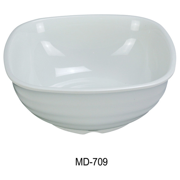 Yanco MD-709 Milando Melamine Bowl, 60 oz., White (24/Case)