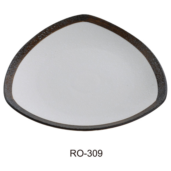 Yanco RO-309 Rockeye Plate, 10-1/2", Triangular, Brown (12/Case)